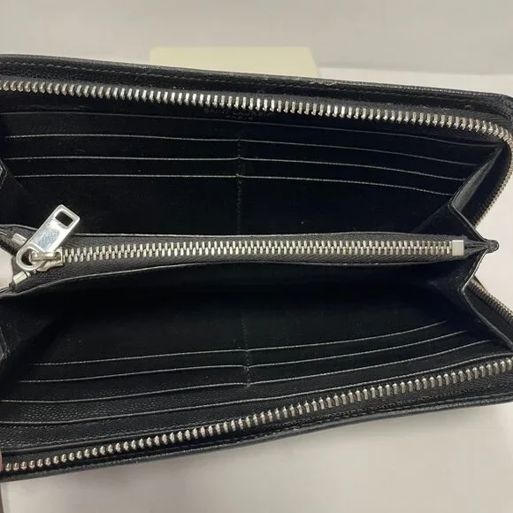 Saint Laurent 2021 Black Leather Continental Wallet - Preowned